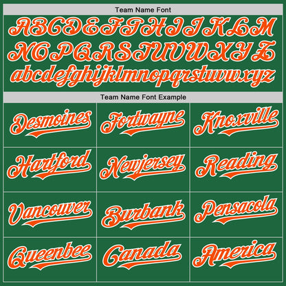 Custom Kelly Green Orange-White Mesh Authentic Throwback Baseball Jersey - Sky-Custom