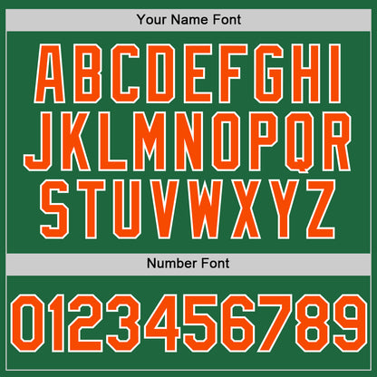 Custom Kelly Green Orange-White Mesh Authentic Throwback Baseball Jersey - Sky-Custom