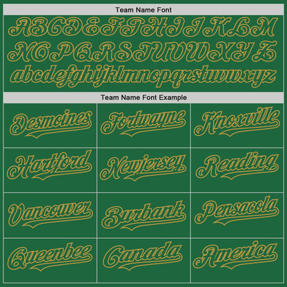 Custom Kelly Green Old Gold Mesh Authentic Throwback Baseball Jersey - Sky-Custom