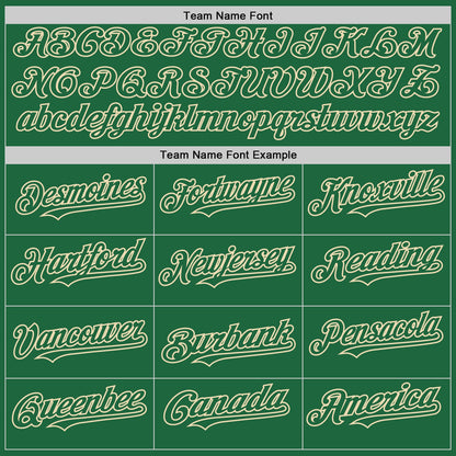 Custom Kelly Green Cream Mesh Authentic Throwback Baseball Jersey - Sky-Custom