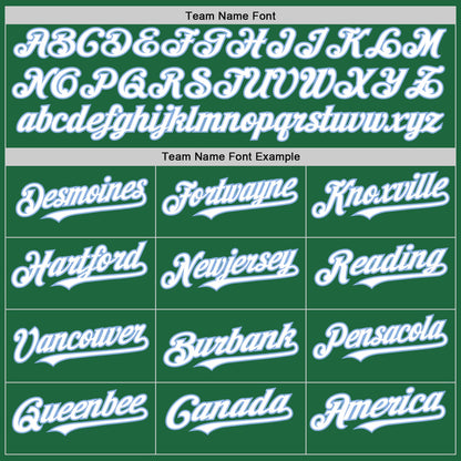 Custom Kelly Green White-Light Blue Mesh Authentic Throwback Baseball Jersey - Sky-Custom