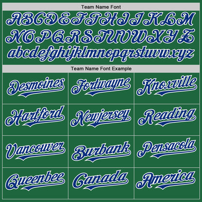 Custom Kelly Green Royal-White Mesh Authentic Throwback Baseball Jersey - Sky-Custom