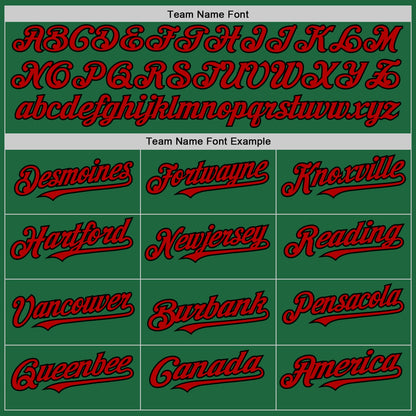 Custom Kelly Green Red-Black Mesh Authentic Throwback Baseball Jersey - Sky-Custom