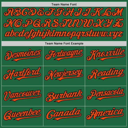 Custom Kelly Green Black-Orange Mesh Authentic Throwback Baseball Jersey - Sky-Custom