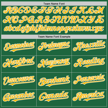 Custom Kelly Green Gold-White Mesh Authentic Throwback Baseball Jersey - Sky-Custom