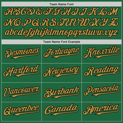 Custom Kelly Green Old Gold-Black Mesh Authentic Throwback Baseball Jersey - Sky-Custom