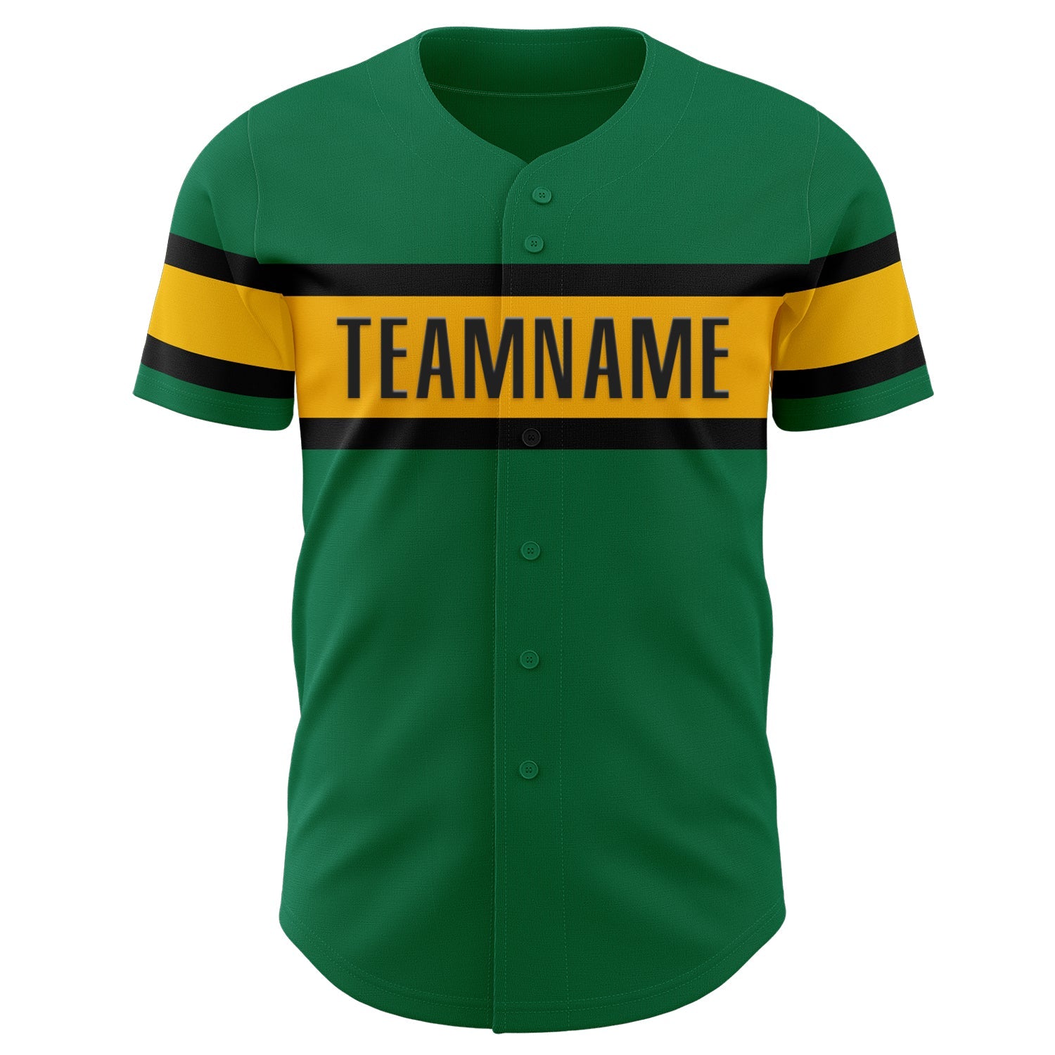 Custom Kelly Green Gold-Black Authentic Baseball Jersey - Sky-Custom