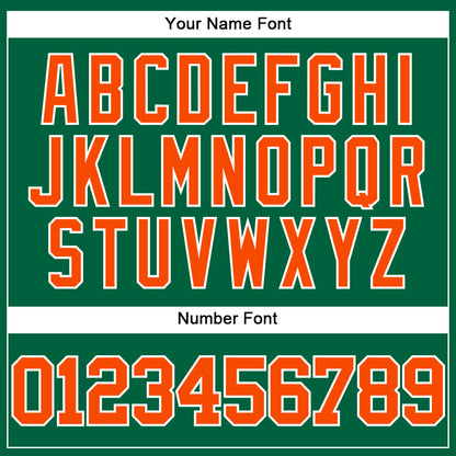 Custom Kelly Green Orange-White Mesh Authentic Throwback Baseball Jersey - Sky-Custom