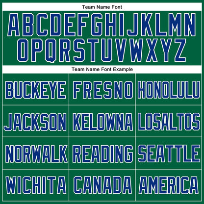 Custom Kelly Green Royal-White Mesh Authentic Throwback Baseball Jersey - Sky-Custom