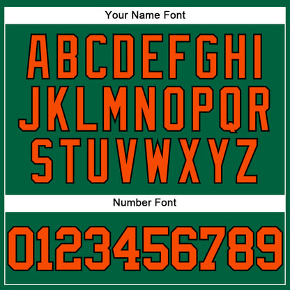 Custom Kelly Green Orange-Black Mesh Authentic Throwback Baseball Jersey - Sky-Custom