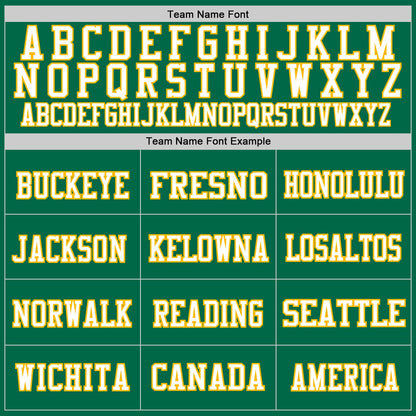 Custom Kelly Green Gold-White Mesh Authentic Throwback Football Jersey - Sky-Custom