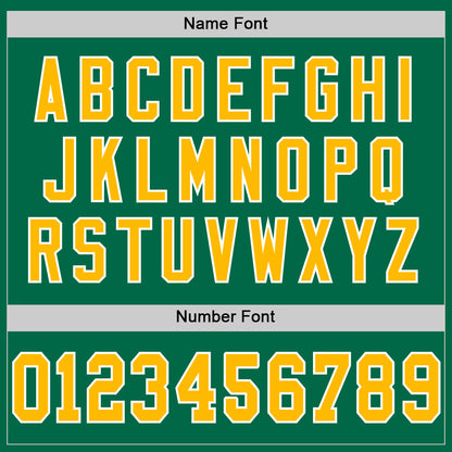 Custom Kelly Green Gold-White Mesh Authentic Throwback Football Jersey - Sky-Custom