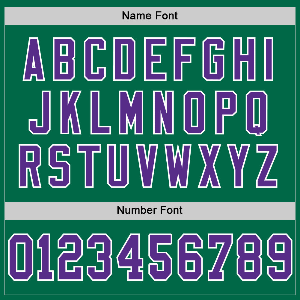 Custom Kelly Green Purple-White Mesh Authentic Throwback Football Jersey - Sky-Custom