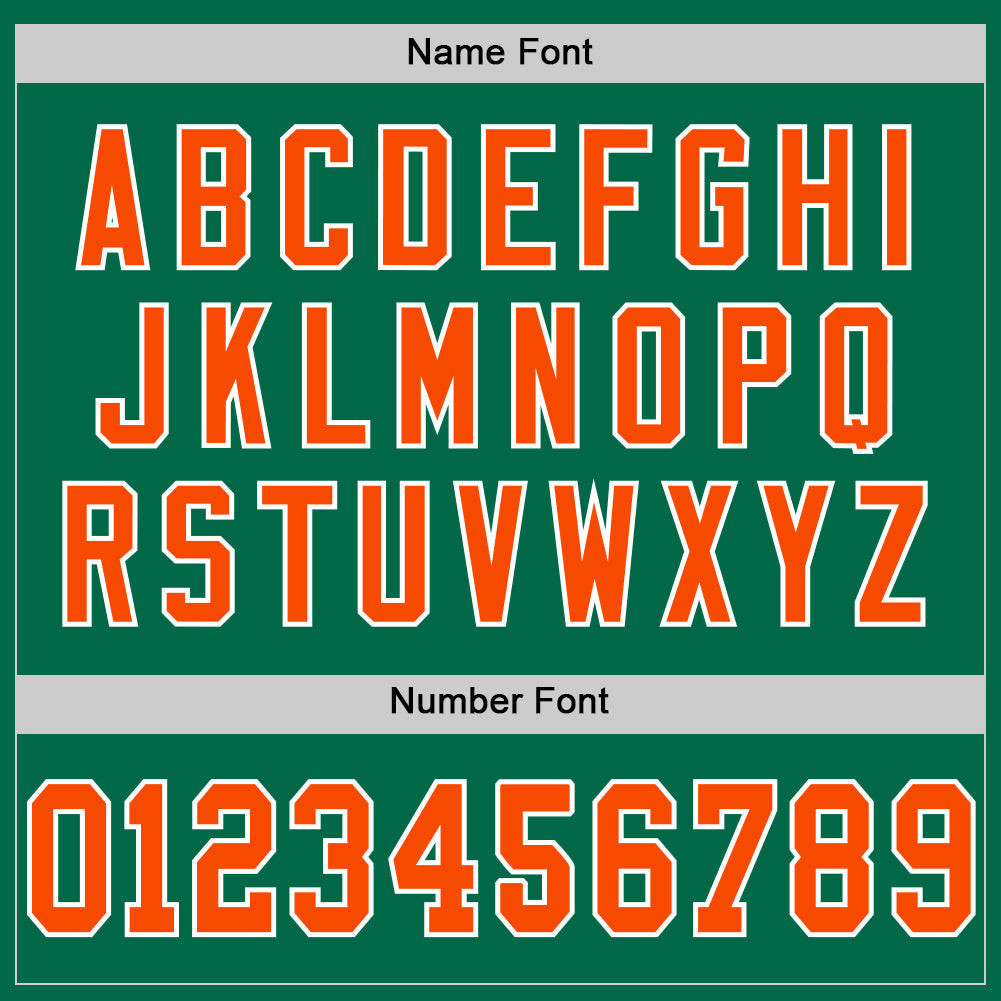Custom Kelly Green Orange-Black Mesh Authentic Throwback Football Jersey - Sky-Custom