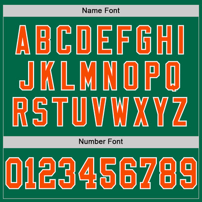 Custom Kelly Green Orange-Black Mesh Authentic Throwback Football Jersey - Sky-Custom