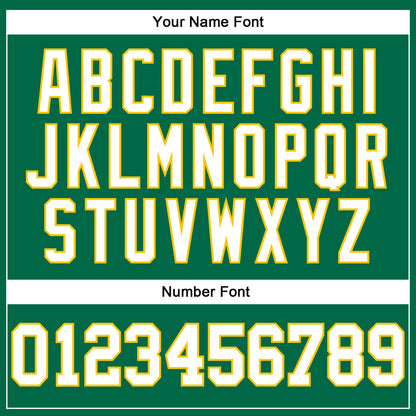 Custom Kelly Green White-Yellow Mesh Authentic Football Jersey - Sky-Custom