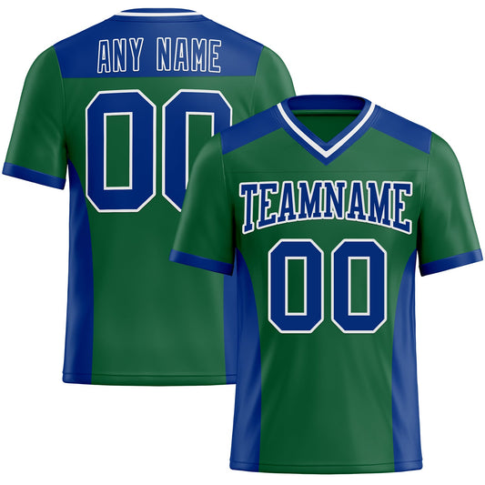 Custom Kelly Green Royal-White Mesh Authentic Football Jersey - Sky-Custom