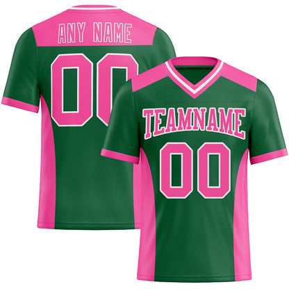 Custom Kelly Green Pink-White Mesh Authentic Football Jersey - Sky-Custom