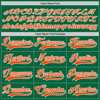 Custom Kelly Green Orange-White Hockey Lace Neck Jersey - Sky-Custom