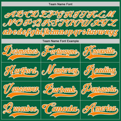 Custom Kelly Green Bay Orange-White Hockey Lace Neck Jersey - Sky-Custom