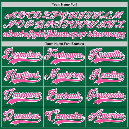 Custom Kelly Green Pink-White Hockey Lace Neck Jersey - Sky-Custom