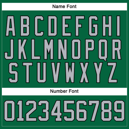 Custom Kelly Green Gray-Black Hockey Lace Neck Jersey - Sky-Custom