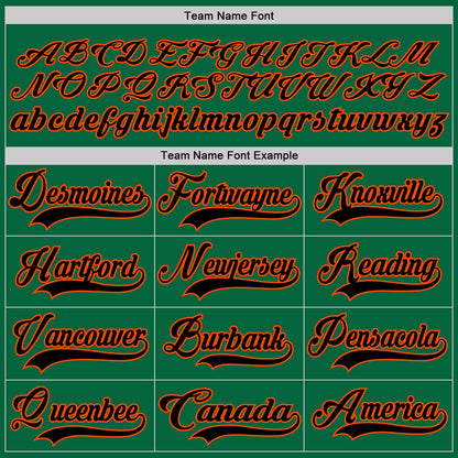 Custom Kelly Green Black-Orange Hockey Lace Neck Jersey - Sky-Custom