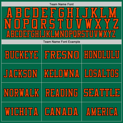 Custom Kelly Green Orange-Black Mesh Authentic Throwback Football Jersey - Sky-Custom