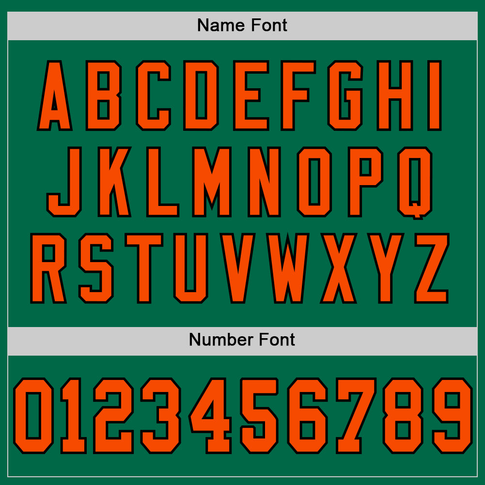 Custom Kelly Green Orange-Black Mesh Authentic Throwback Football Jersey - Sky-Custom