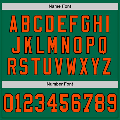 Custom Kelly Green Orange-Black Mesh Authentic Throwback Football Jersey - Sky-Custom