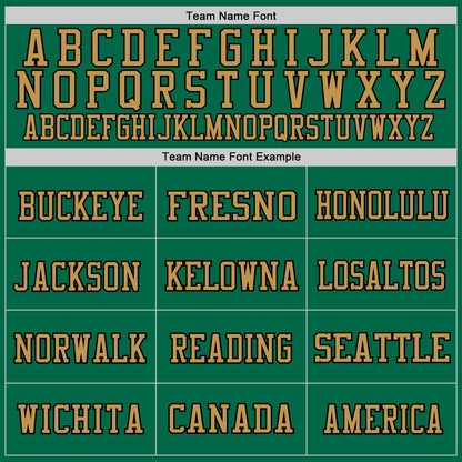 Custom Kelly Green Black-Old Gold Mesh Authentic Throwback Football Jersey - Sky-Custom