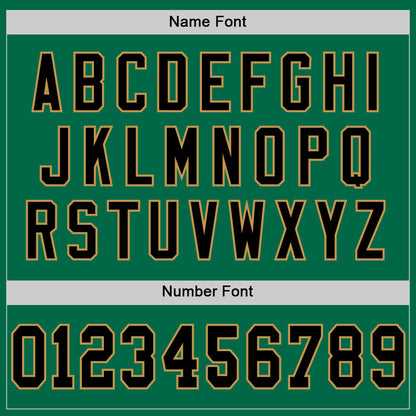 Custom Kelly Green Black-Old Gold Mesh Authentic Throwback Football Jersey - Sky-Custom