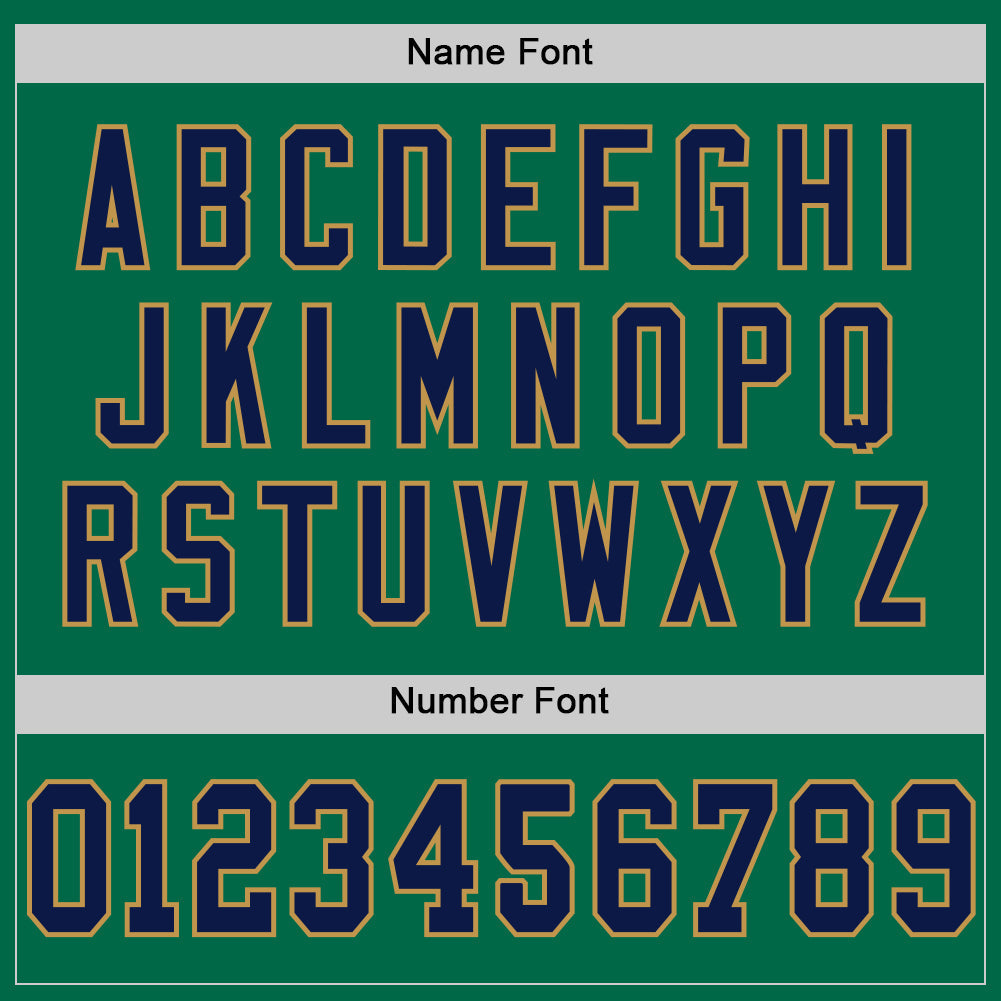 Custom Kelly Green Navy-Old Gold Mesh Authentic Throwback Football Jersey - Sky-Custom