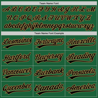 Custom Kelly Green Black-Old Gold Authentic Throwback Baseball Jersey - Sky-Custom