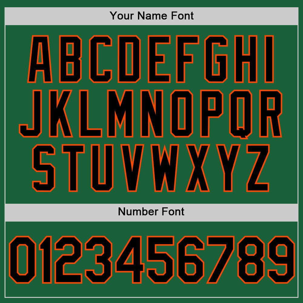 Custom Kelly Green Black-Orange Authentic Throwback Baseball Jersey - Sky-Custom