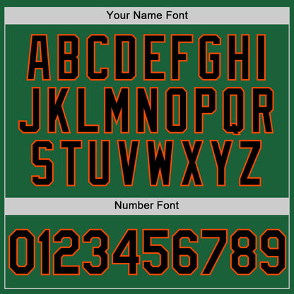 Custom Kelly Green Black-Orange Authentic Throwback Baseball Jersey - Sky-Custom