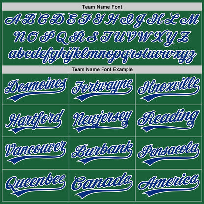 Custom Kelly Green Royal-White Authentic Throwback Baseball Jersey - Sky-Custom