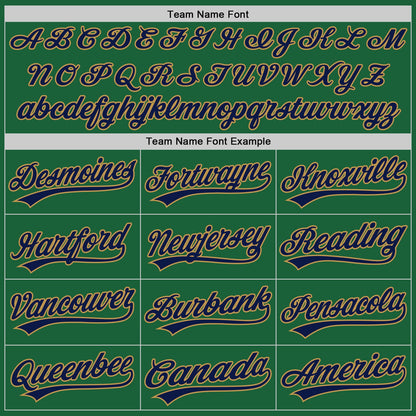 Custom Kelly Green Navy-Old Gold Authentic Throwback Baseball Jersey - Sky-Custom