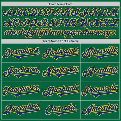 Custom Kelly Green Royal-Yellow Authentic Baseball Jersey - Sky-Custom