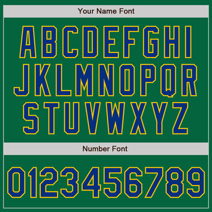 Custom Kelly Green Royal-Yellow Authentic Baseball Jersey - Sky-Custom