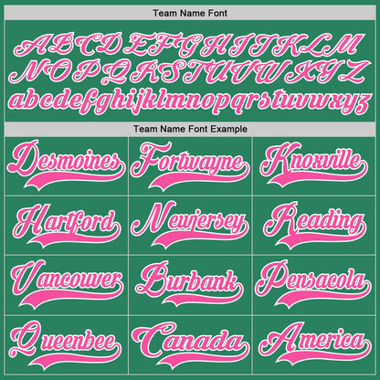 Custom Kelly Green Pink-White Hockey Jersey - Sky-Custom