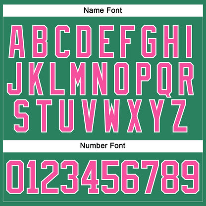 Custom Kelly Green Pink-White Hockey Jersey - Sky-Custom