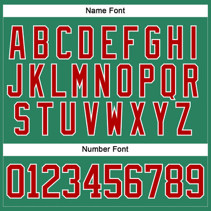 Custom Kelly Green Red-White Hockey Jersey - Sky-Custom
