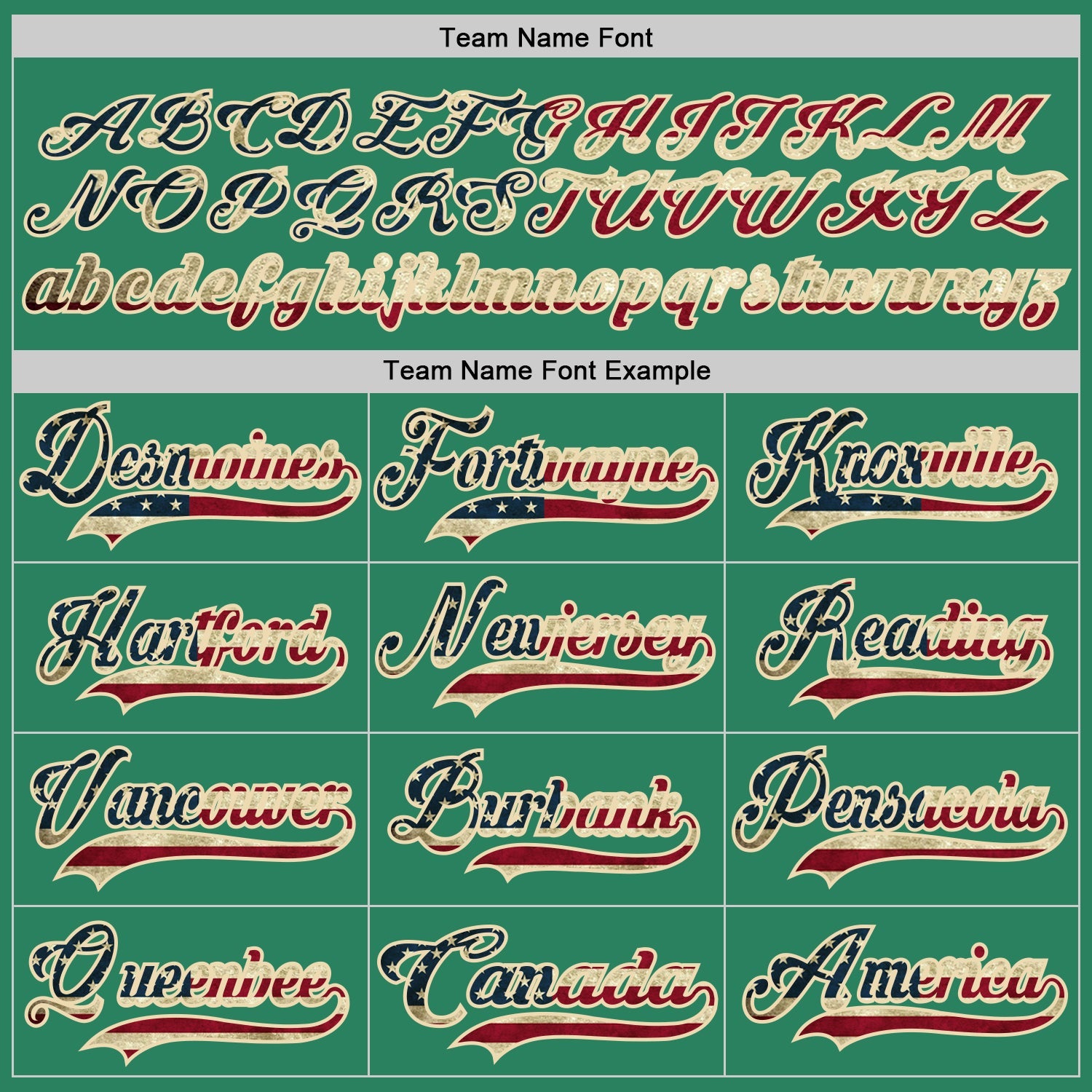 Custom Kelly Green Vintage USA Flag Cream-Red Hockey Jersey - Sky-Custom