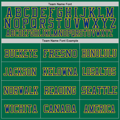 Custom Kelly Green Royal-Yellow Mesh Authentic Football Jersey - Sky-Custom