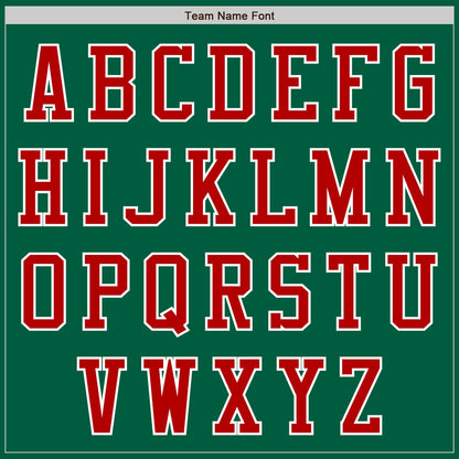 Custom Kelly Green Red-White Authentic Baseball Jersey - Sky-Custom