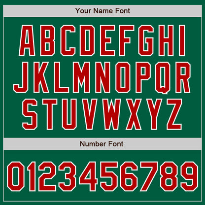 Custom Kelly Green Red-White Authentic Baseball Jersey - Sky-Custom