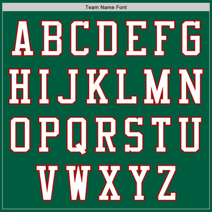 Custom Kelly Green White-Red Authentic Baseball Jersey - Sky-Custom
