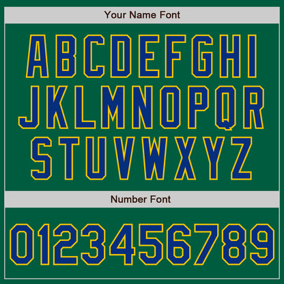 Custom Kelly Green Royal-Yellow Authentic Baseball Jersey - Sky-Custom
