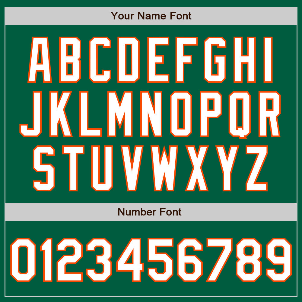 Custom Kelly Green White-Orange Authentic Baseball Jersey - Sky-Custom